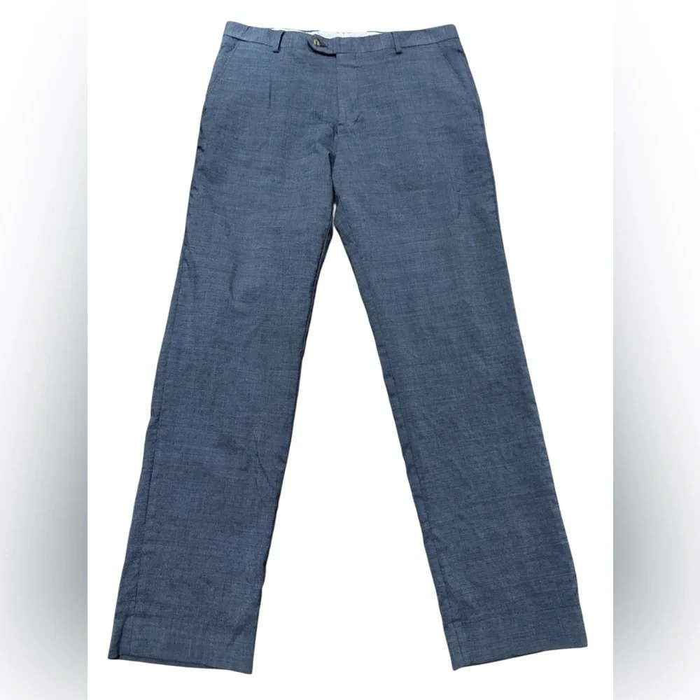 Jos. A. Bank Blue Brr Comfort Flat Front Dress Pants Trousers Wool Size 34x32